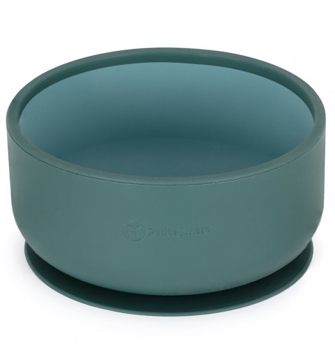 Petite& Mars Take&Match - dwukolorowy silikonowy talerzyk  6m+ | Misty Green